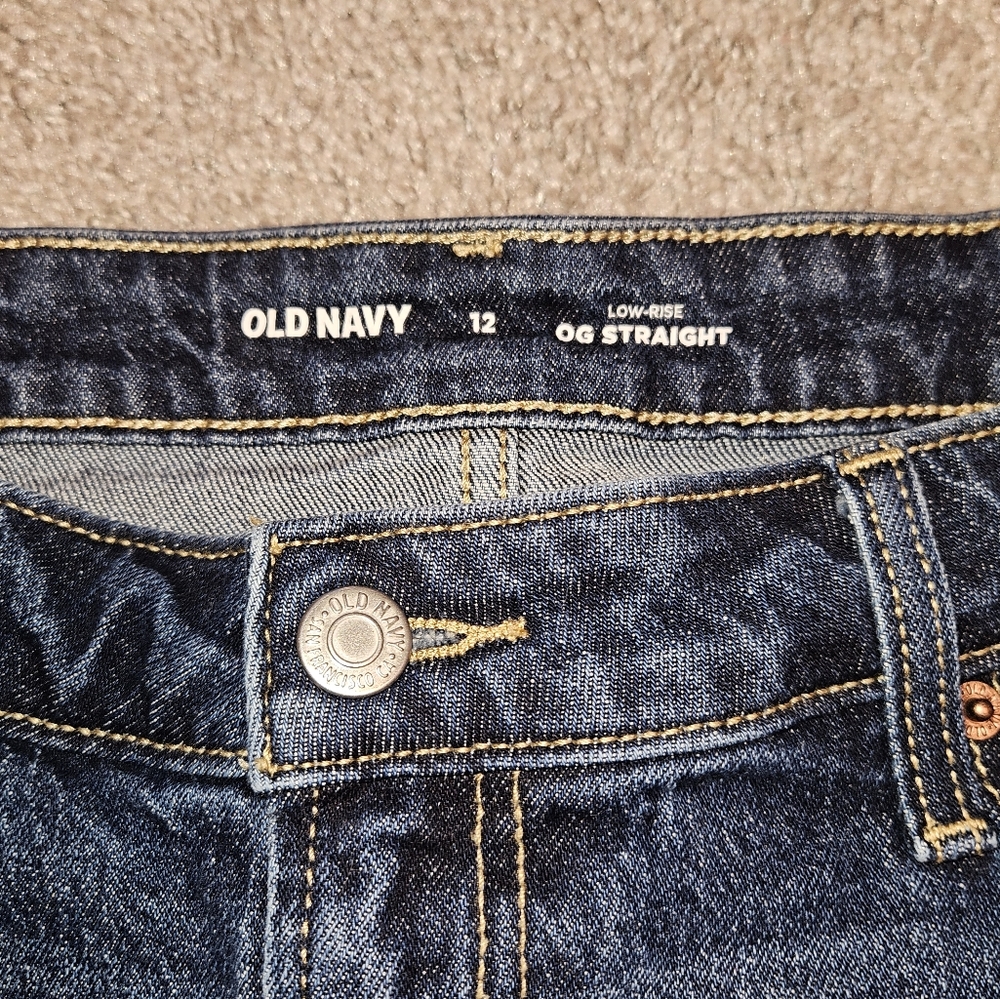 Old Navy Dark Denim Jean Shortie Shorts - Size 12 - Picture 3 of 4